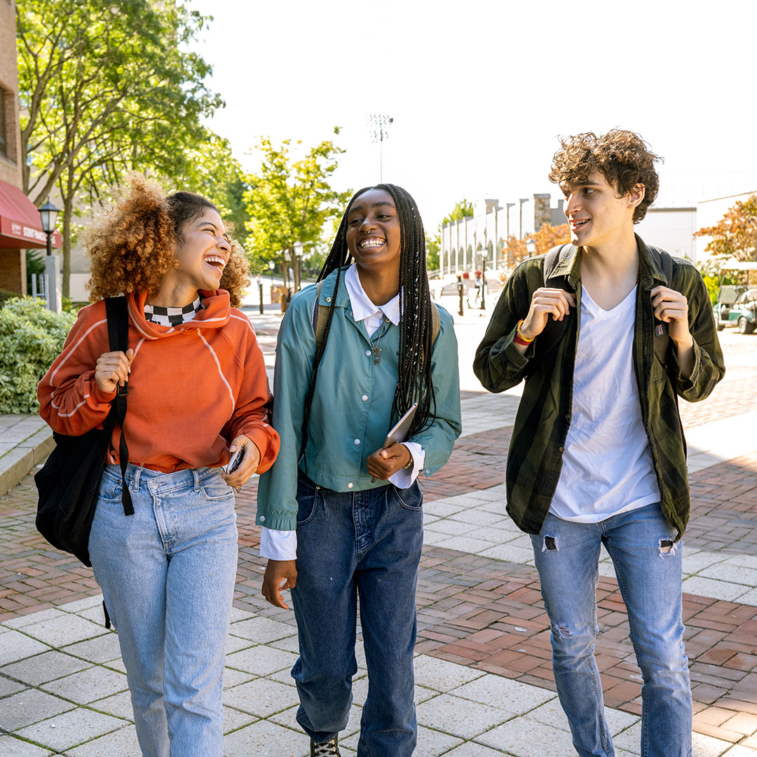 Teens hanging out after school